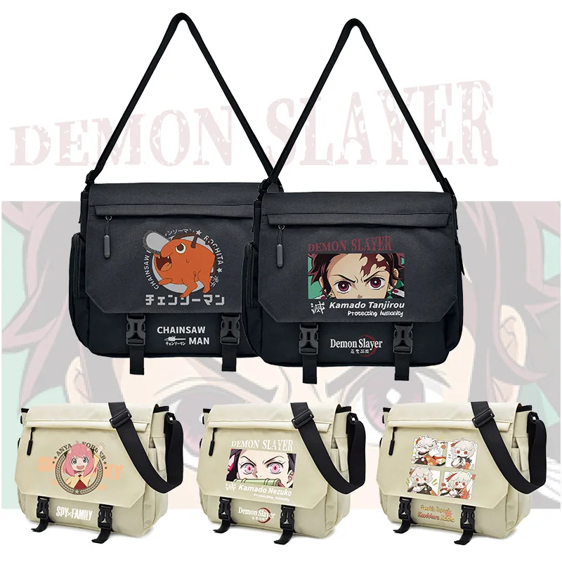 

Anime New Demon Slayer Genshin Impact Pokemon Y2K Shoulder Bag Fashion Cartoon Large Capacity Shoulder Bag Student School Bag