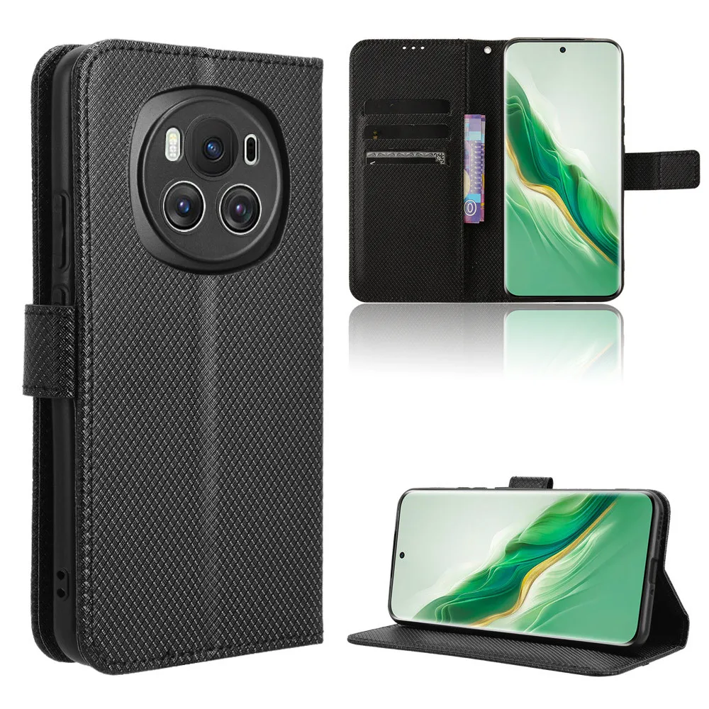 Per Huawei Honor Magic 6 Luxury Flip Diamond Pattern Skin Pu Custodia A Portafoglio In Pelle Per Huawei Honor Magic 6 Pro Phone Bag