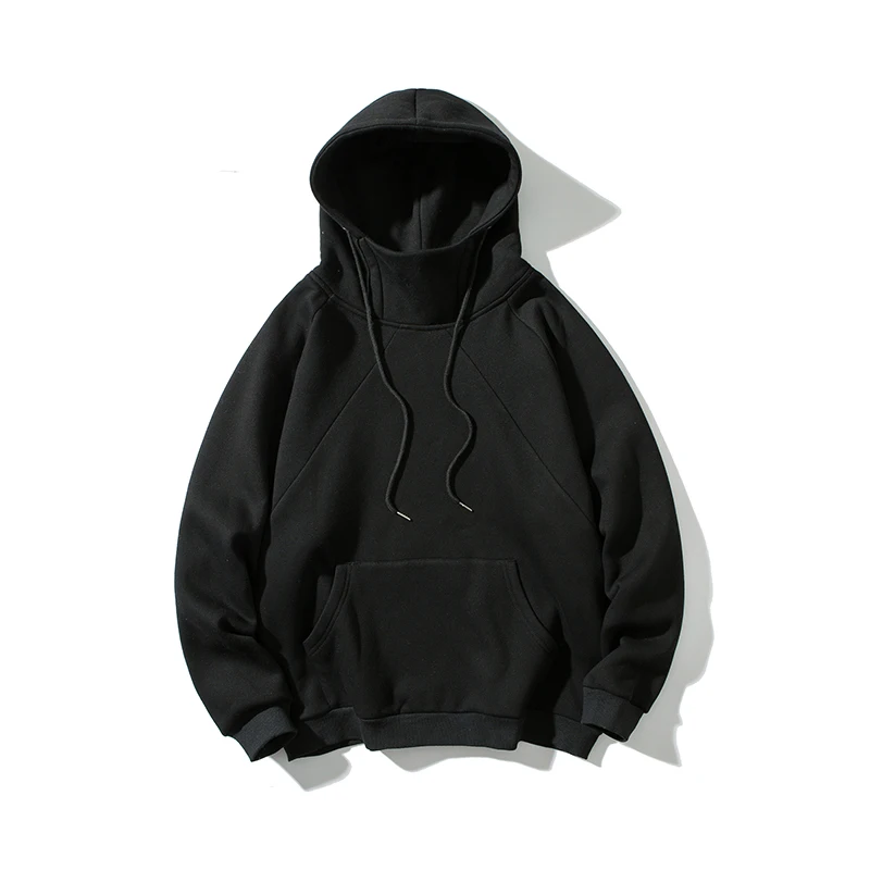 

High Quality Loose Hoodies Mens Solid Color Oversized Hip-Hop Hooded Sweatshirts Streetwear New Top Pullover Clothes Dropshiping