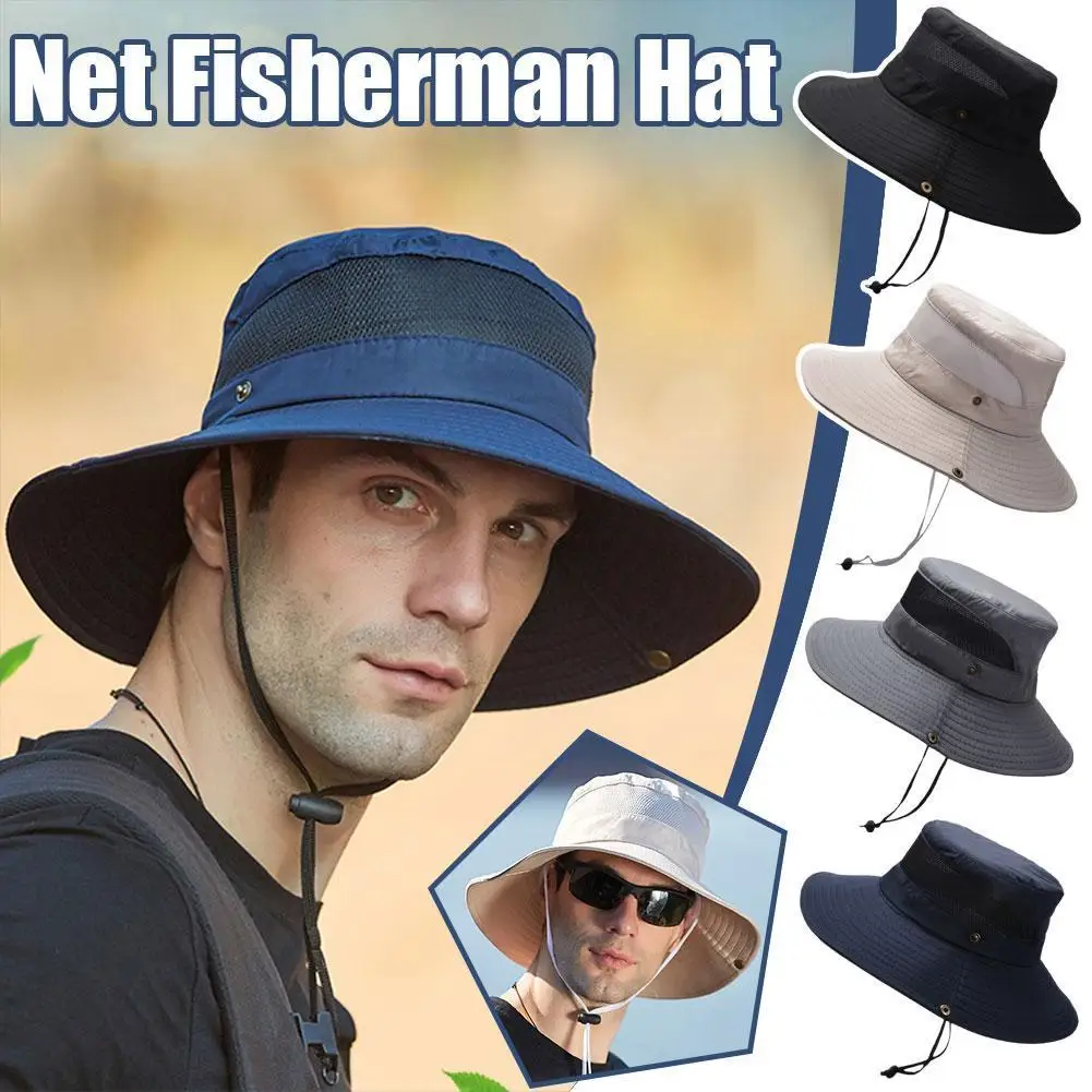 Sun Hats For Men Outdoor Fishing Cap Wide Brim Anti UV Beach Caps Women