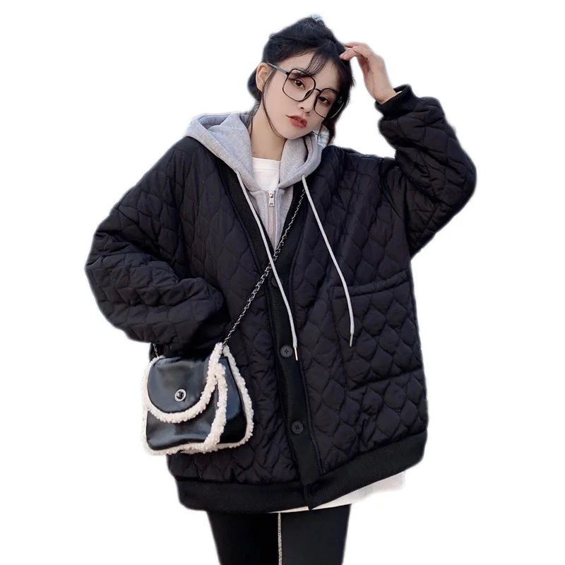 Plus Size Female Winter Coats Fleece Hooded Patchwork Maternity Down Jackets Loose Casual Pregnant Woman Hoodies Outwear Warm