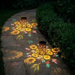 Vibrant Sunflower Solar LED Lantern - Waterproof Outdoor Hanging Light (2PCS Colorful)