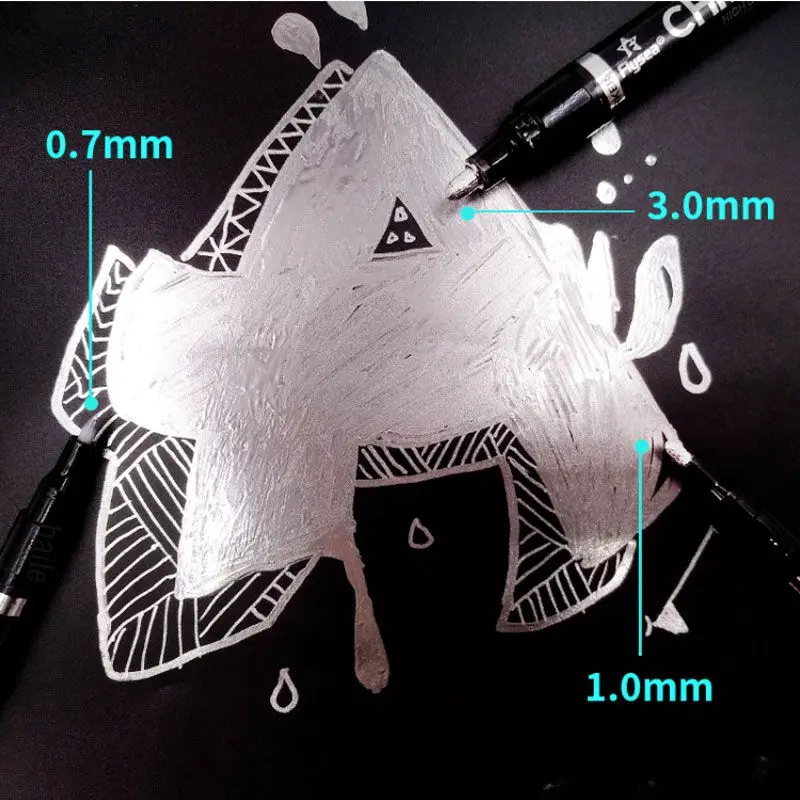 Haile Silver Mirror Marker Gold Liquid Pen Art Liquid Mirror DIY Resin Paint Mirror Chrome Metallic Craftwork Pen Accessories