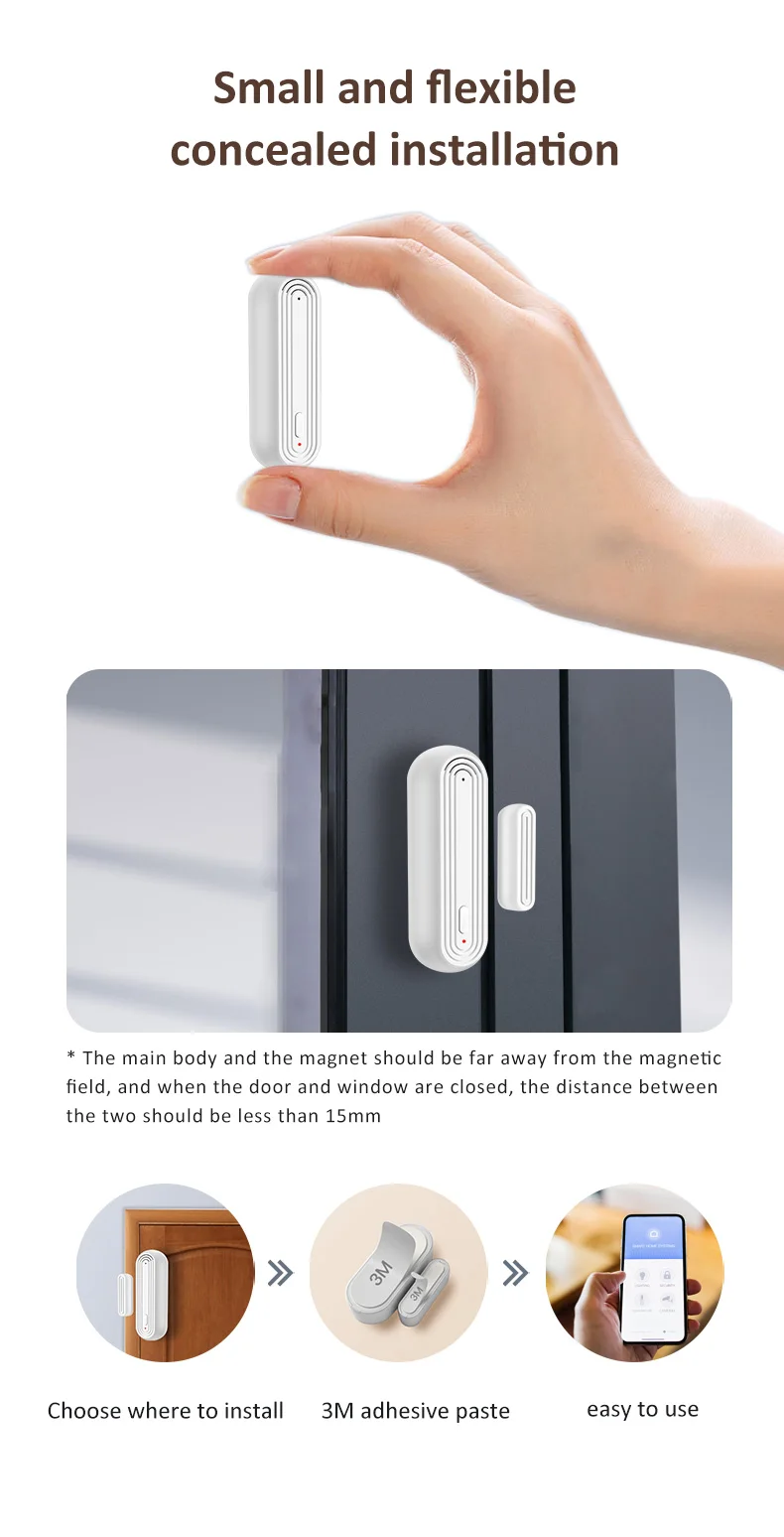 Tuya Smart WiFi Door Window Alarm Sensor Smart Home Open Closed Detectors Wifi H