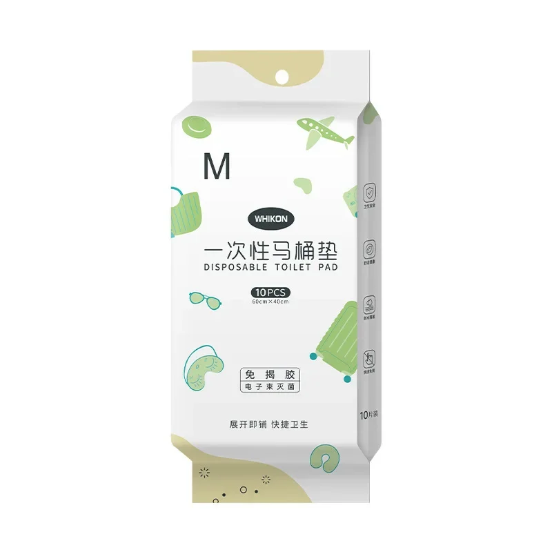 일회용 방수 변기 스티커, 풀 커버리지, 스틱 온, 욕실, 여행 필수품, 스퀘어, 팩당 10 개