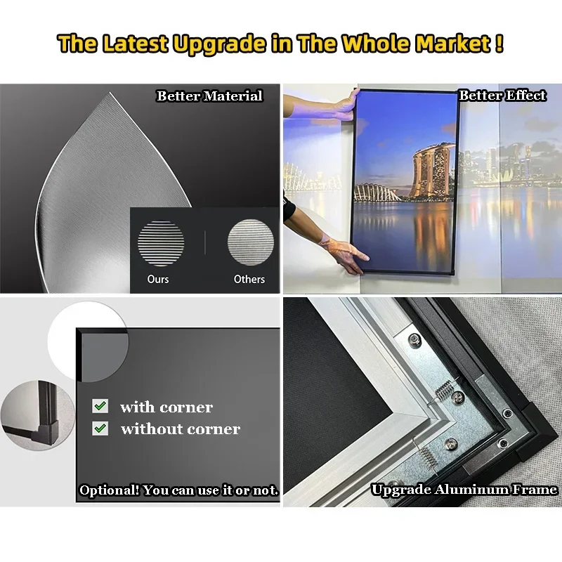 8K PET Crystal Fixed Frame Projection Screen ALR CLR UST Ambient Light Reject for Ultra Short Throw Projector 60-120 Inch projector screen,projection screen