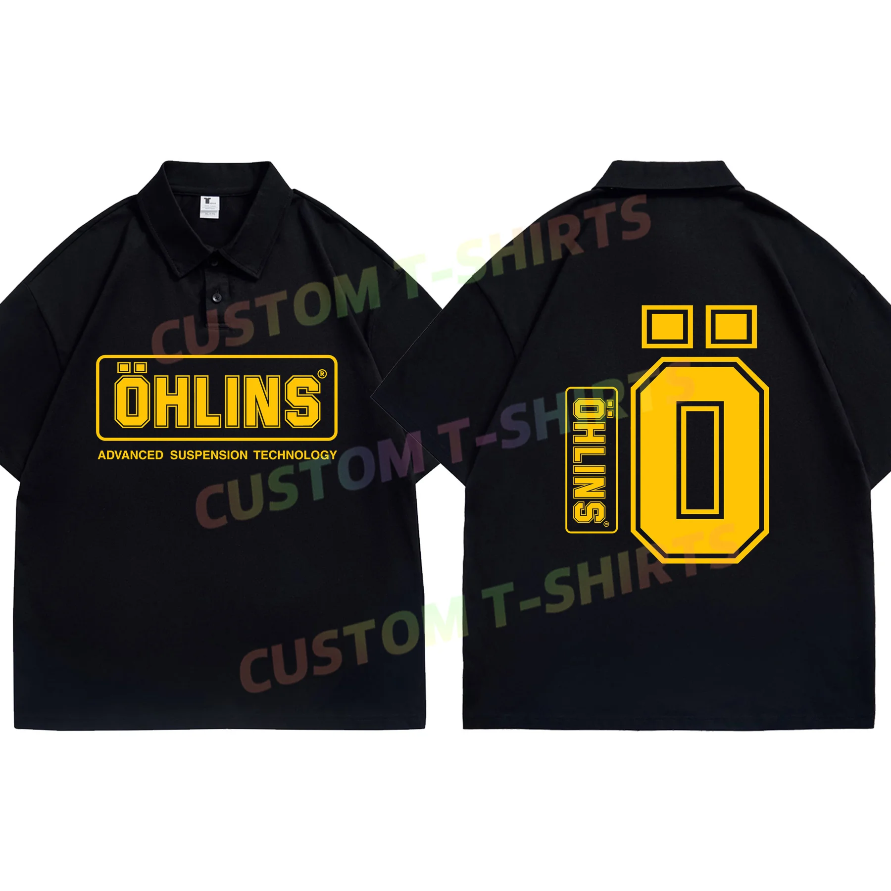 Summer Ohlins Shock Suspension Car Moto Sport Racing Polo Casual T-Shirt Oversize In Cotone Per Uomo Streetwear M-5Xl