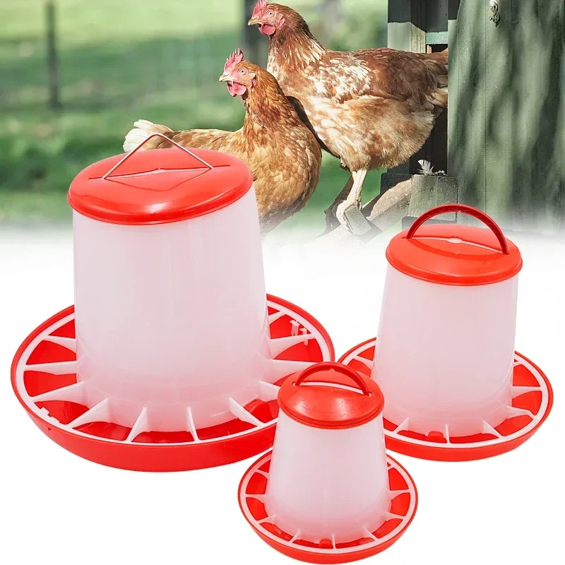 Automatic Chicken Feeder Bucket Rooster Hen Feeding Device Farm Animal Poultry Quail Pigeon Feeding Supplies 1/3/5/9Kg 1 Pc poultry feeder