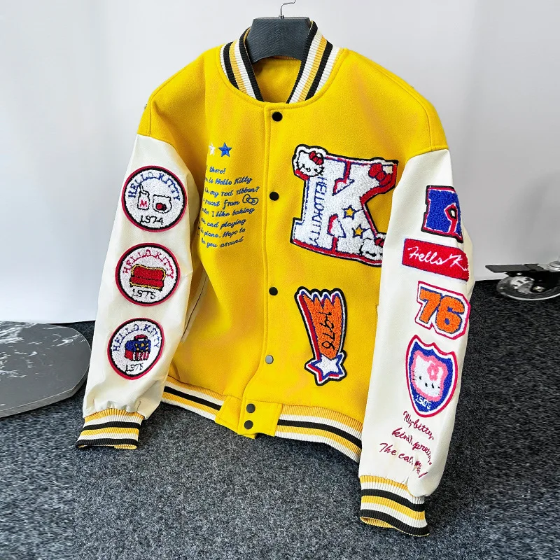 Hello Kitty Baseball Jacket Coat Hoodie Men Women Print