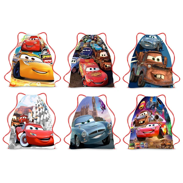 Disney Cars Lightning McQueen-bolsas de fiesta temáticas para niños, bolsas  de regalo de cumpleaños, no tejidas, con cordón, de alta calidad, 6/24  piezas - AliExpress
