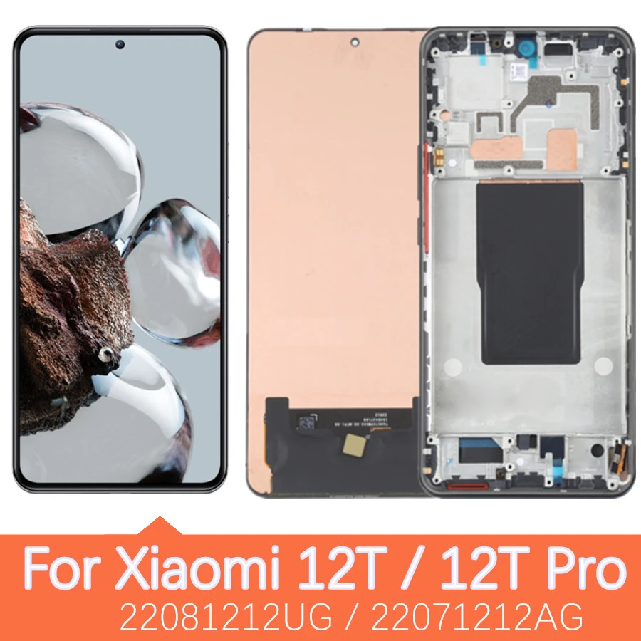 

6.67" AMOLED Screen For Xiaomi 12T Pro 22081212UG 22071212AG LCD Display Touch Screen Digitizer Assembly