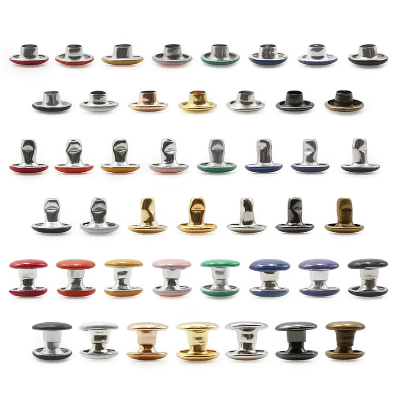 100pcs 6mm 8mm Colorful Painted Iron Rivet A5 A6 Matching Double sided Buckle Clip Accessories Journal Binder Ring Screw Nails book binding supplies