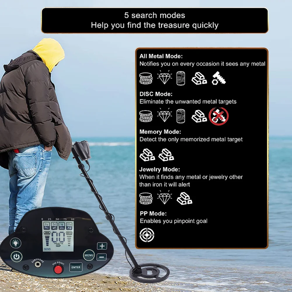 MD-5030 Professional Metal Detector Underground Gold Detector High Accuracy Metal Finder Waterproof Search Coil Seeker Treasure