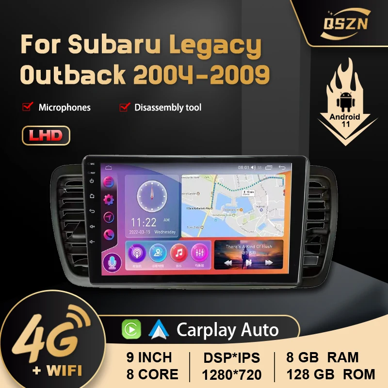 

Android 9 NICH Car Radio For Subaru Outback 3 Legacy 4 2004-2009 LHD Multimedia player DVD GPS Navigation 2din Stereo 8G+128G