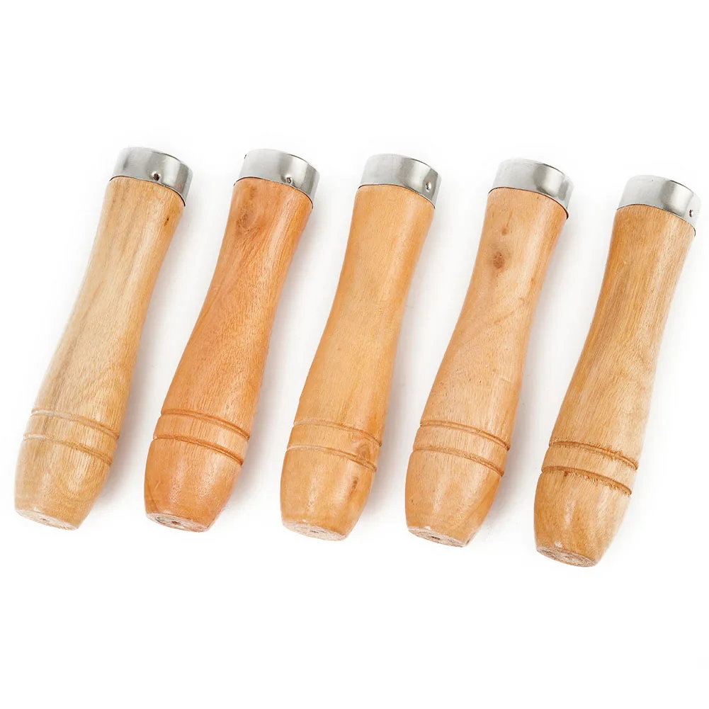 

5pcs Wooden File Handle Replacement, Metal Collar, Easy to Use, Durable and Practical, Suitable for Various Tools