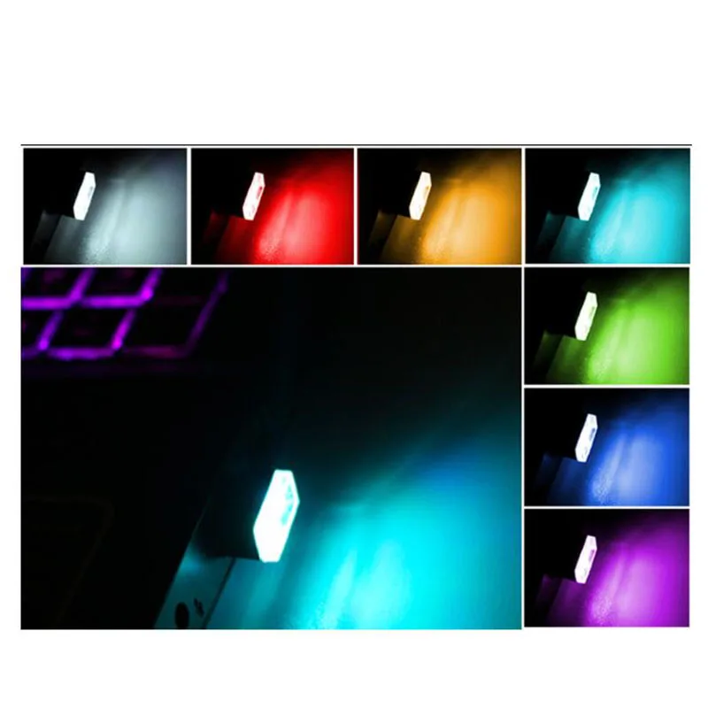 Mini USB Stage Party Light LED Modeling Night Lamp for Car Ambient Light Neon Interior Jewelry 7 kinds of light colors