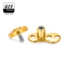 ASTM F136 Titanium 14G 2-Hole Internally Threaded CZ Dermal Anchor Tops and Base Microdermals Piercing 3