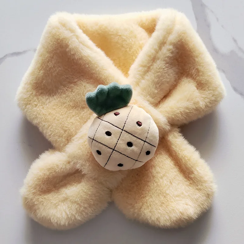 Autumn Winter Soft Plush Children Scarf Cute Cartoon Vegetables Girl Baby Thick Warm Scarf Outdoor Kids Neckerchief Baby Accesso