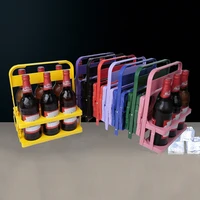 Portable Beer Carrier 4/6 Pack Folding Drinks Holder Six Pack Beer Rack Collapsible Plastic Reusable Wine Cup Rack 1