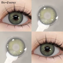 Bio - essence Colored Contact Lenses - Gray and Blue Natural Fashion Cosmetic Lenses (Irish Green)