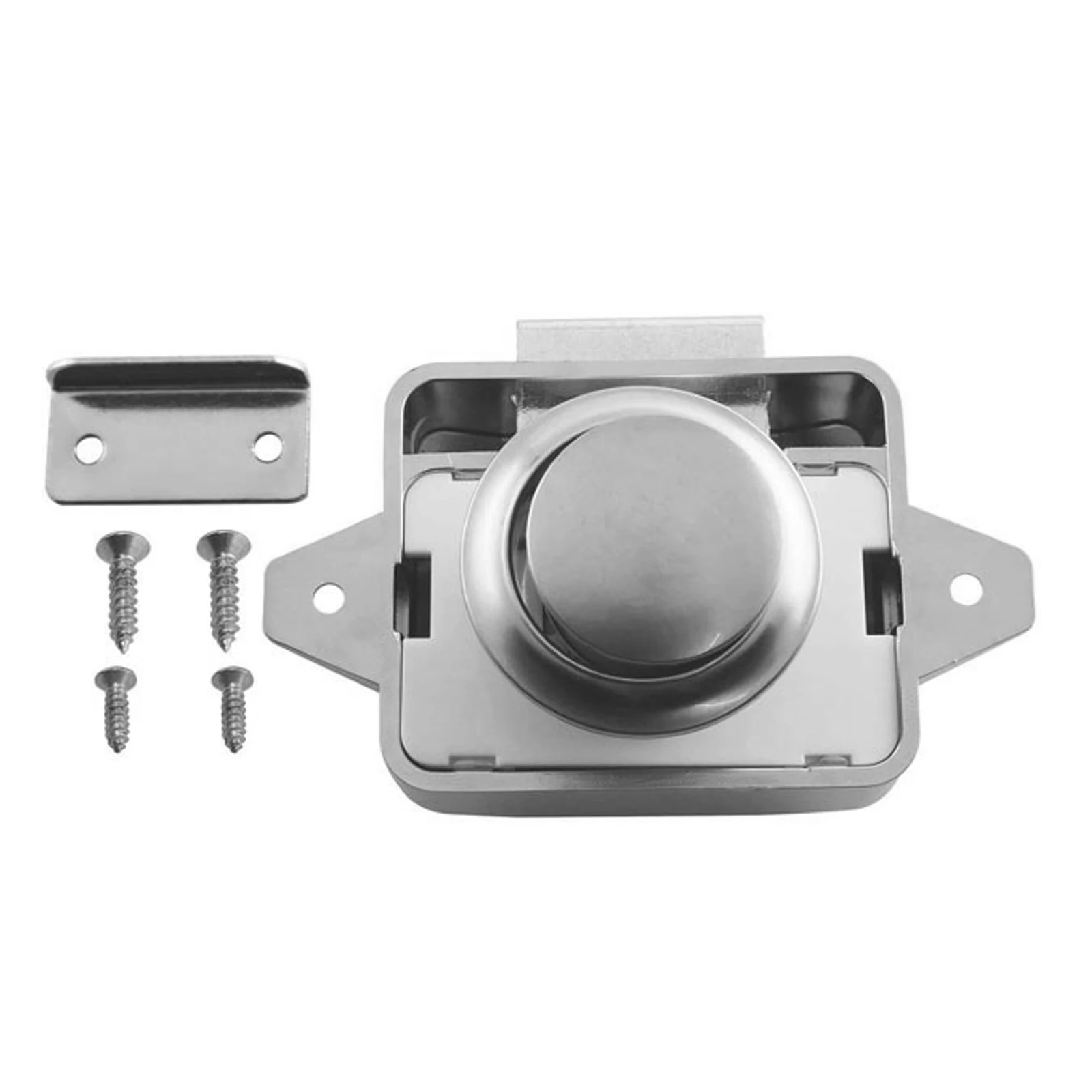 26mm Push Button Latch Cabinet Door Catch Keyless Cupboard Locks RV Yachts Motorhome Camper Caravan Screws and Lock Caps