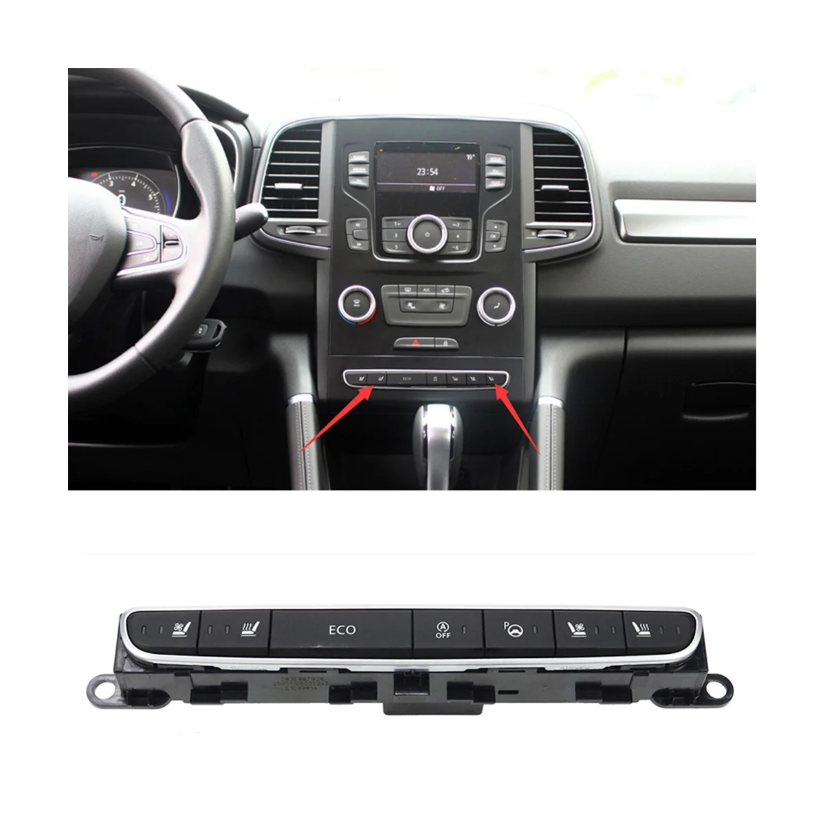 

For Renault Espace Koleos Megane Instrument Panel Multifunction Key Seat Heating Switch ECO Start Stop Switch 283E86792R