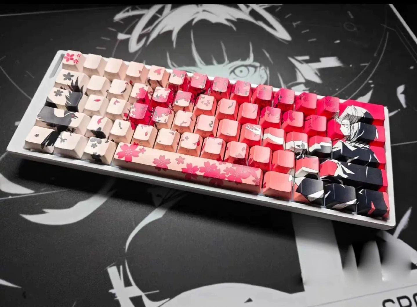 DIY customization replica Raven Sakura keycap PBT keycaps Cherry height 