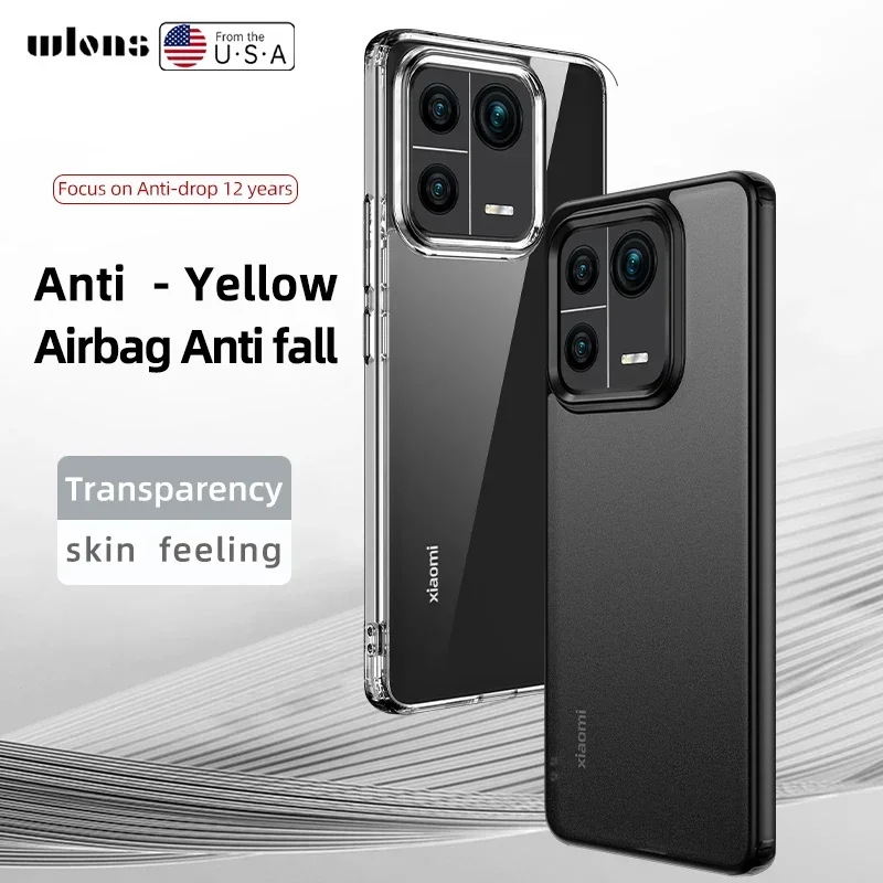 

For Xiaomi 13 14 Pro Case Crystal Clear Hard PC Shockproof Camera Protection Transparent Matte Back Cover for Xiaomi Mi 13 capa