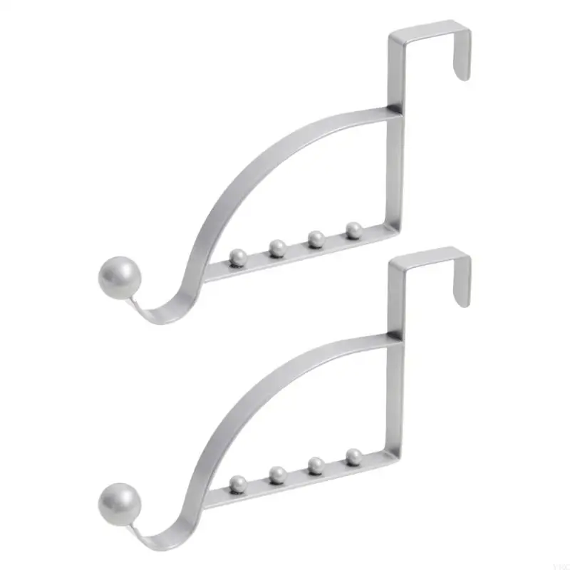 2Pieces Over The Door Hooks Hanger Multi Hanging Storage Organizers Valet Hooks Y4QC 5