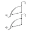 2Pieces Over The Door Hooks Hanger Multi Hanging Storage Organizers Valet Hooks Y4QC 5