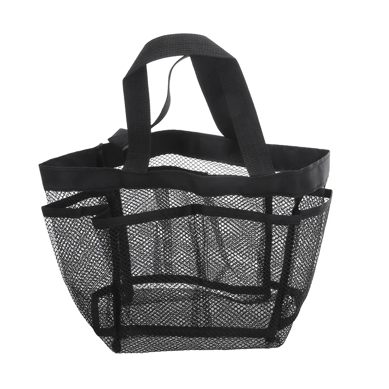 Large Capacity Mesh Beach Bag Foldable Breathable Tote For Swimming Travel Grocery One Shoulder Handheld Wash Bag New