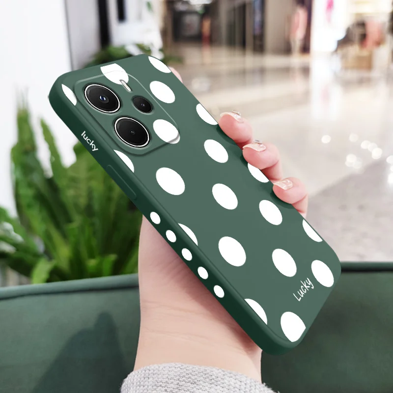 Chic French Polka Dots Liquid Silicone Phone Case