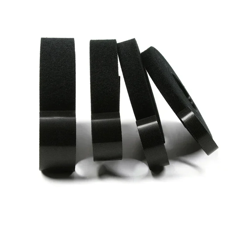 Black Cable Ties Reusable Loop Bundle Self Adhesive Nylon Strap Organizer Clip Wire Holder Management Fastening Tape cable ties