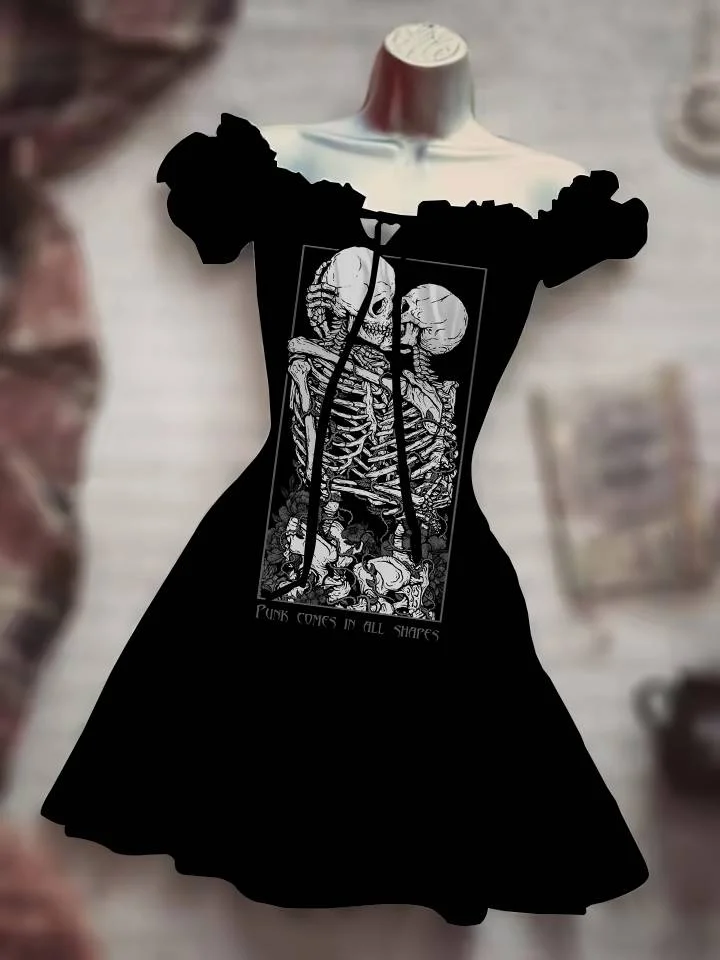 

2023 Horror Harajuku Halloween Fashion Show Black Costume Long Dress Hawaiian Bohemian Dress Evening Dress 3D