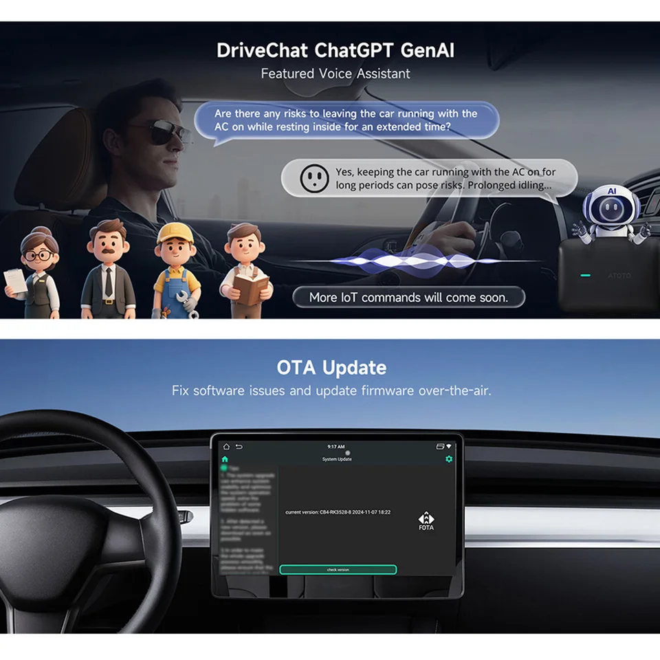 カーオーディオ ATOTOCarWave Wireless CarSmart BoxCB6A/B ATOTO CarWave CB6A ワイヤレスアダプター 車用 CarPlay対応