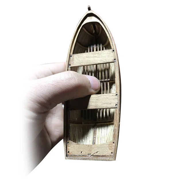 In Stock 1/24 Wooden Boat 138mm 208mm Canoe Life Raft DIY Handmade Kit Boat Type Toys 3