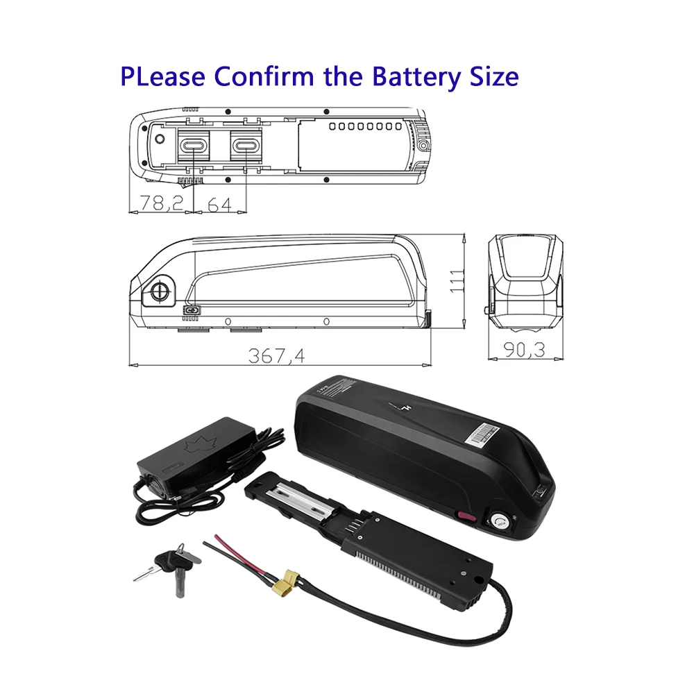 

Down tube EBike Battery Hailong 4-pin 36V 10Ah 13Ah Electric Bicycle Battery Li-ion Battery Ariel Rider Grizzly 350W