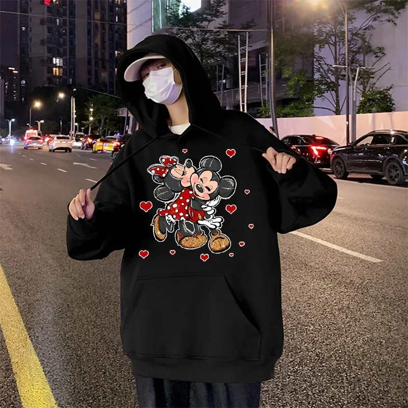 

Kawaii Disney Print Hoodies Women Harajuku Cartoon Mickey Minnie Streetwear Autumn New Casual O-neck Pullovers Sweatshirts Tops