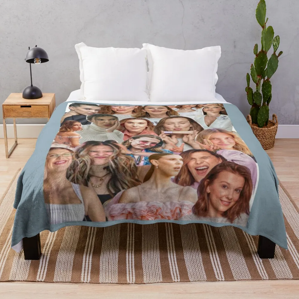 

Millie Bobby Brown Edit Collage by Stasii Graphic Throw Blanket Large Blanket Thermal Blanket Sofa Throw Blanket