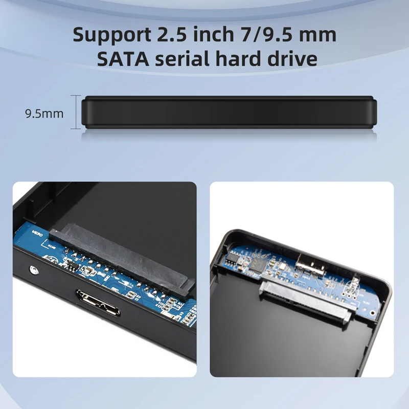 GUDGA USB 2.0/USB3.0 HDD External Hard Drive Case 2.5 Inch SATA Enclosure SSD High Speed Transmission Support Window Mac Android