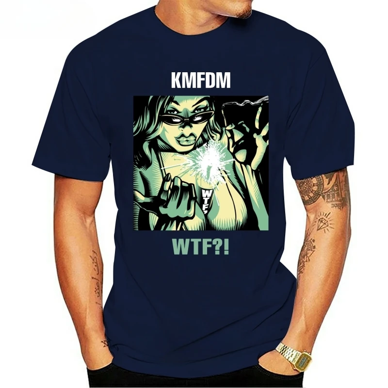 Новинка, Мужская черная футболка Kmfdm Wtf, промышленная модель Mdfmk, узкая сборка щенка, Лидер продаж 2024, модная толстовка с круглым вырезом Новинка, Мужская черная футболка Kmfdm Wtf, промышленная модель Mdfmk, узкая сборка щенка, Лидер продаж 2024, модная толстовка с круглым вырезом