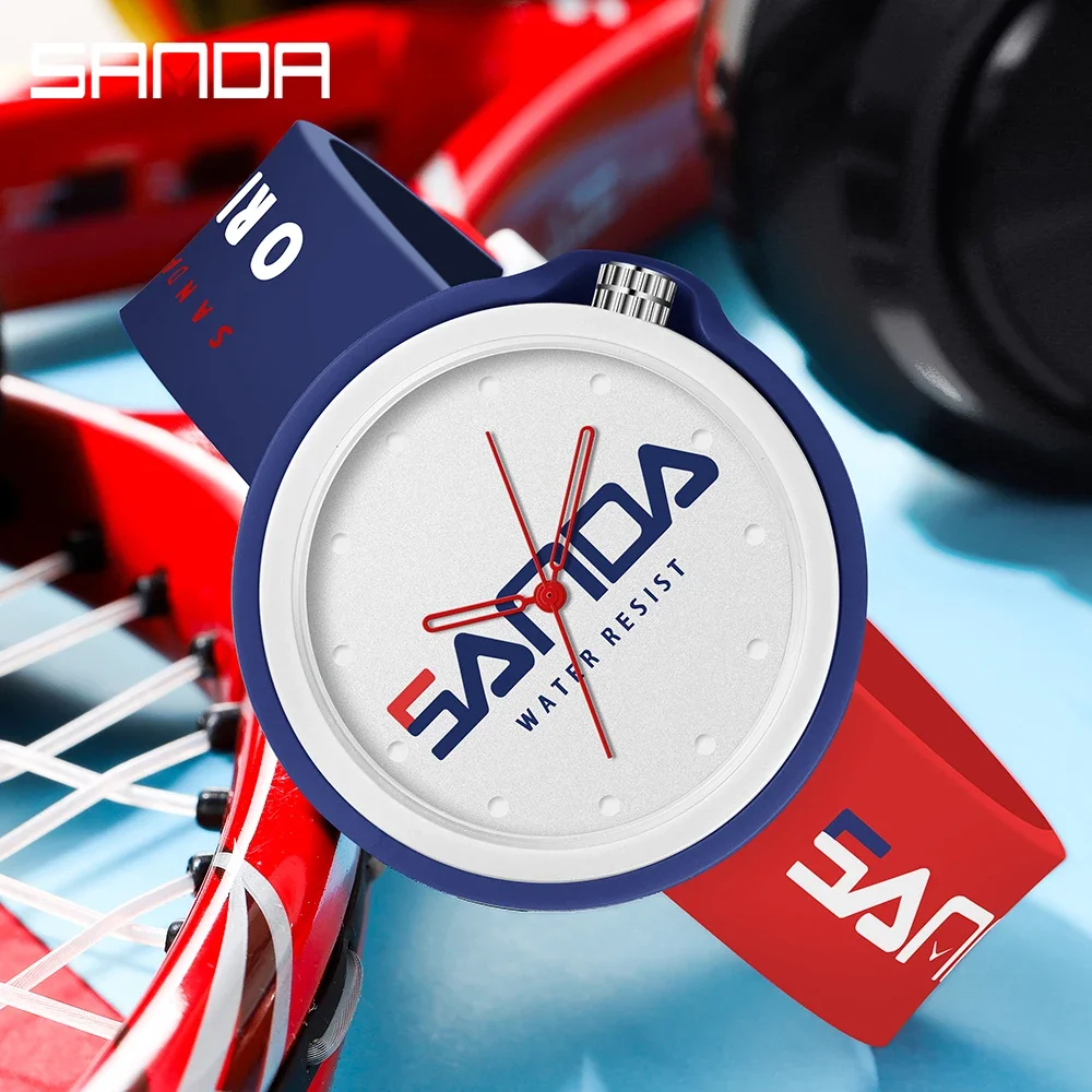 SANDA 2023 New Fashion Trend Womens Watches Watch Sport Style Silicone Strap Waterproof Women Quartz Watch Zegarek Damski 3200