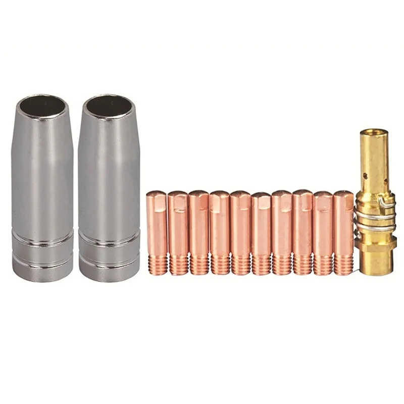 13PCS Protection Nozzle Two Protection Welding Gun Accessories Protective Sleeve 15AK Contact Nozzle Protection Nozzle