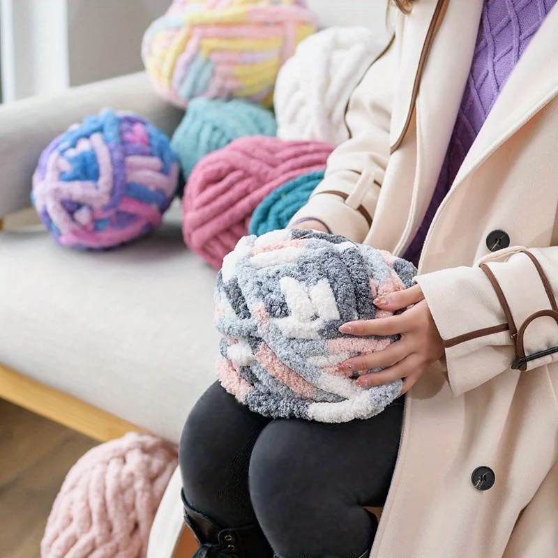 Super Bulky Extra Thick Soft & Durable Polyester Yarn For Hand Pet Nests & Knitting Accessories Machine Washable 2 Pieces