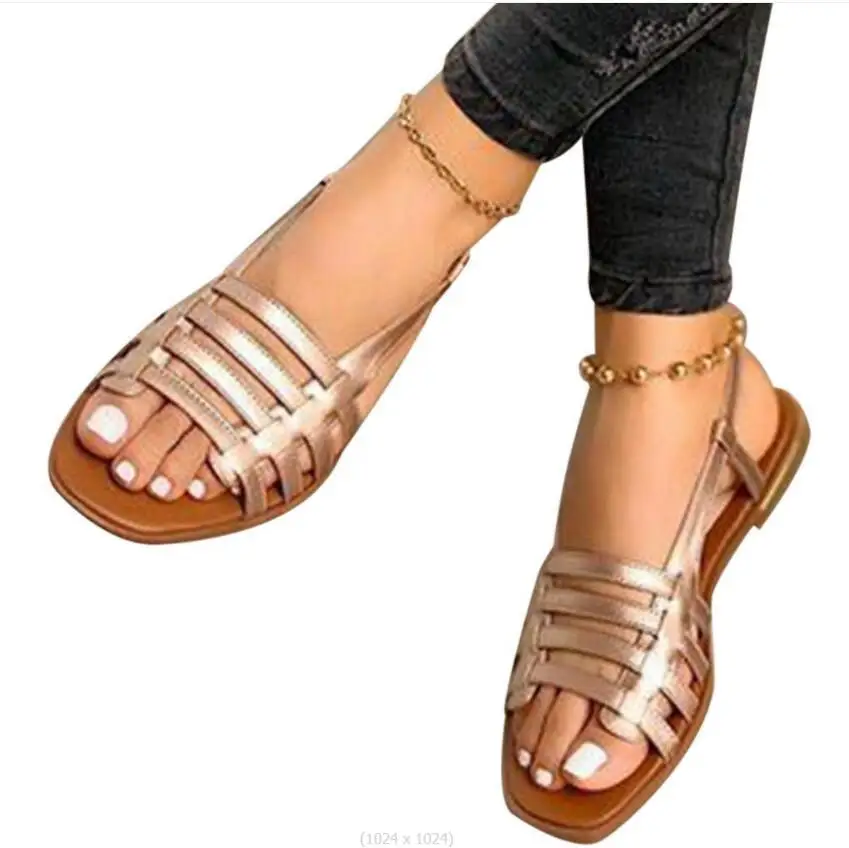 

Women Sandals New Summer Shoes Woman Classic Pan mouth Sandals For Black Femme Casual Gladiator Platform Shoes Large size