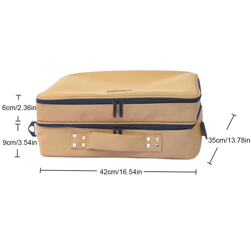 더블 레이어 야외 캠핑 보관 토트 백 베이킹 트레이 카세트 스토브 가스에 대한 다목적 내마모성 고용량