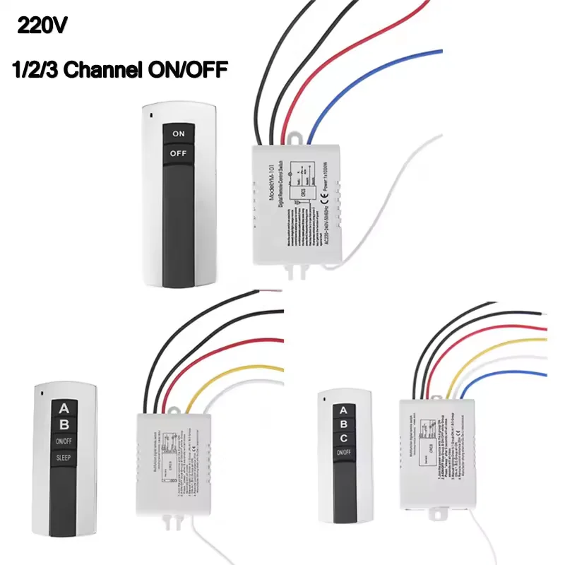 Enhanced Remote Control Device Set - 3 Channel Wireless Digital Switch for Intelligent ON/OFF Lighting