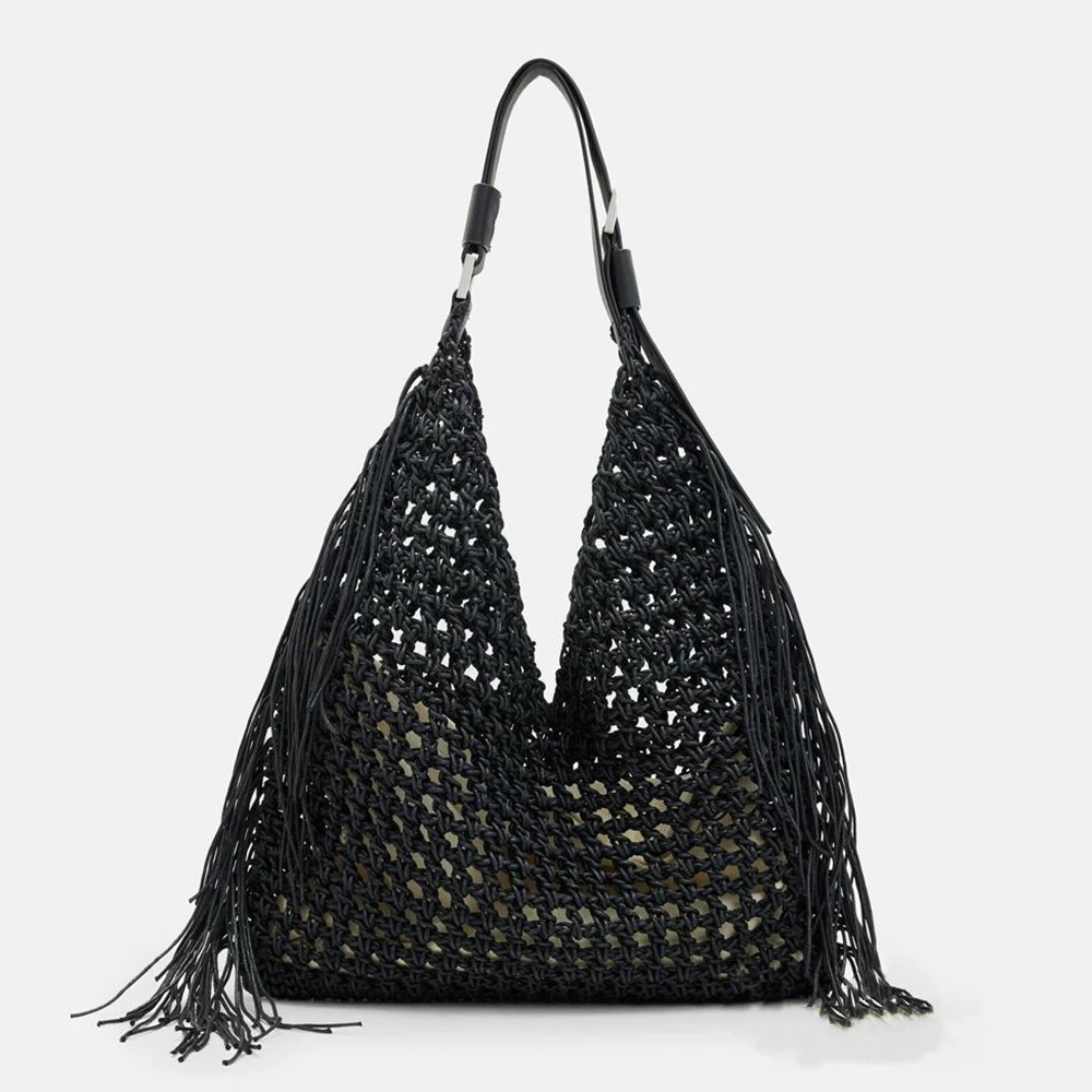 

Hollow Shoulder Bag for Women, Internet Celebrity Same Fashion, Hand Woven Handbag, Travel Beach Bag, Niche Design, 2023