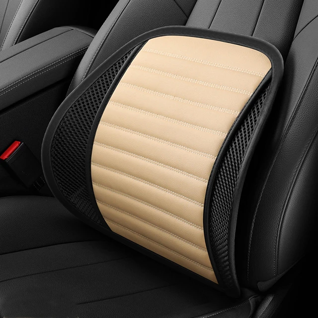 China Black Car Back Rest With Lumbar Support Mesh Cushion Pad