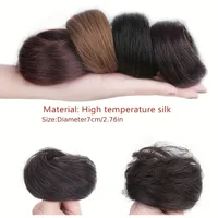 Perruque Updo synthétique facile à porter, Chignon lisse et élégant avec élastique, postiche queue de cheval en Fiber résistante à la chaleur 4